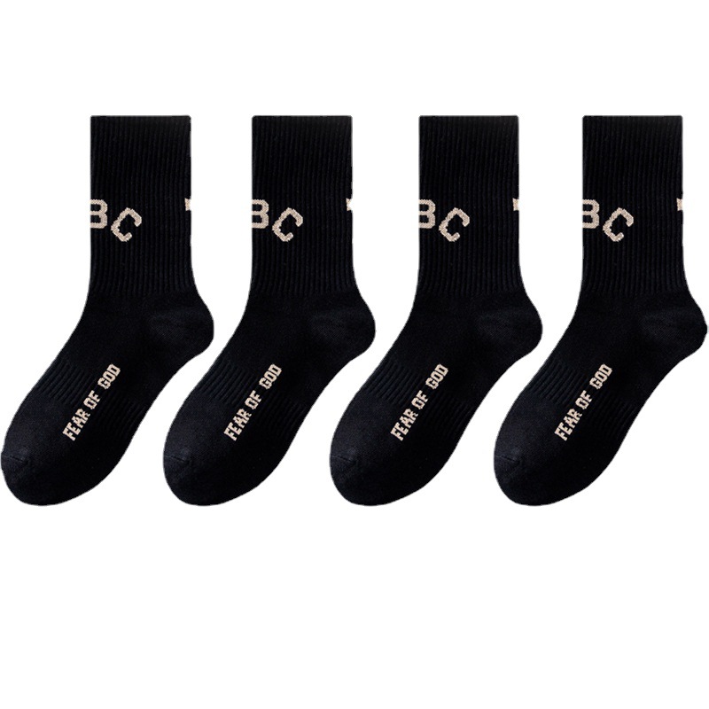 Calcetines para hombre otoño e invierno nueva línea principal FOG ABC alfanumérico estilo deportivo de moda calcetines deportivos de calle_voghion.com