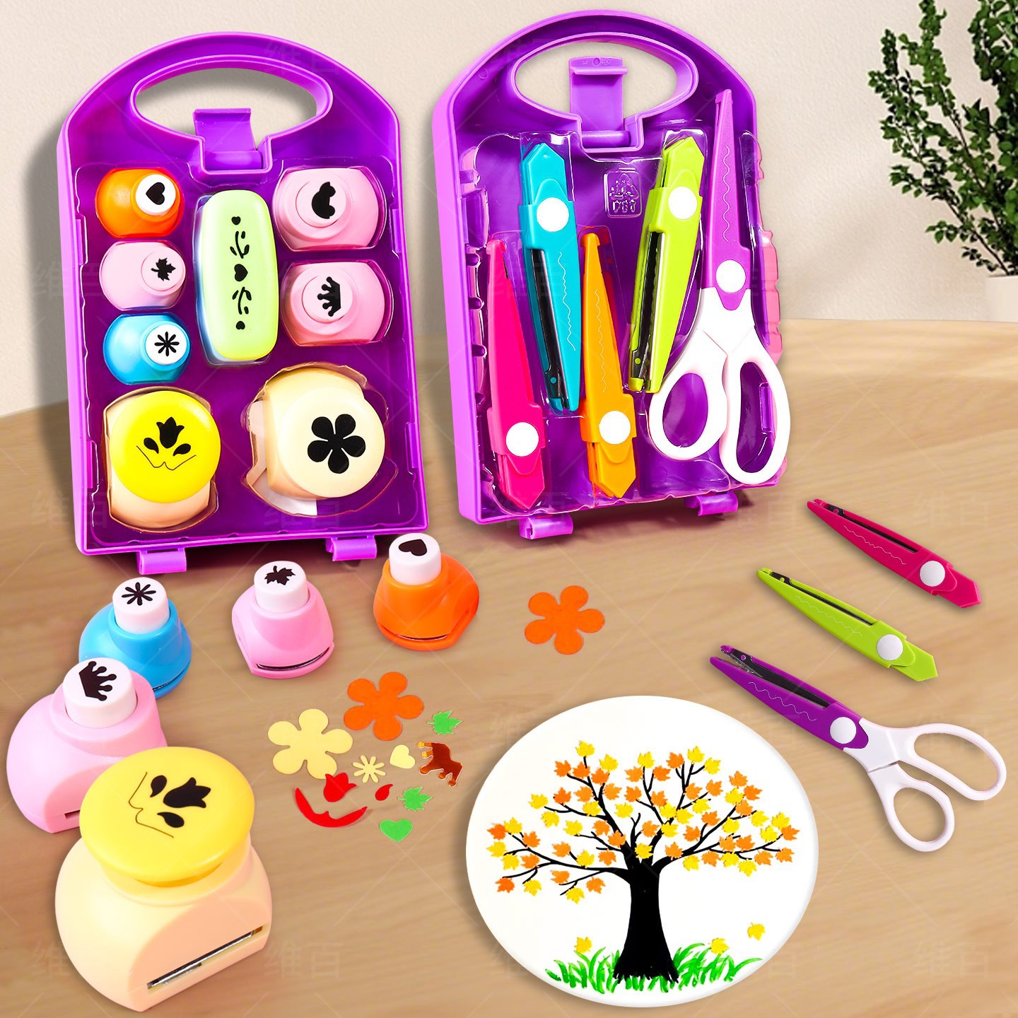 压花器大号儿童手工星星图案打孔器活页手帐植物标本打孔机套装