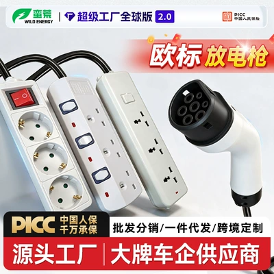 European standard discharge gun for new energy electric vehicles, portable discharge integrated device for camping, British standard discharge power adapter