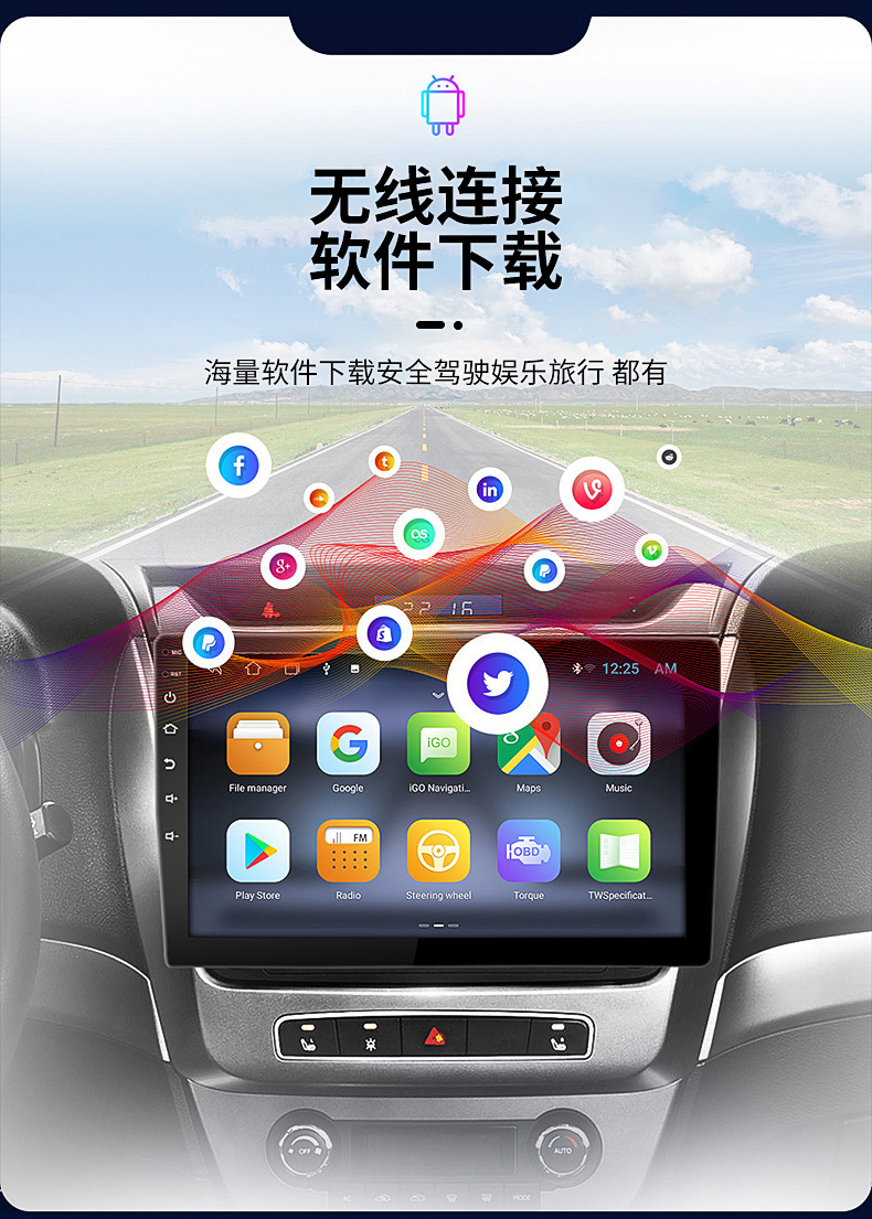Cross-Border Android Car Navigation Device with Multiple Functions, 9inch 10inch Large-Screen Bluetooth Wifi Gps Dingwei Universal Car Device