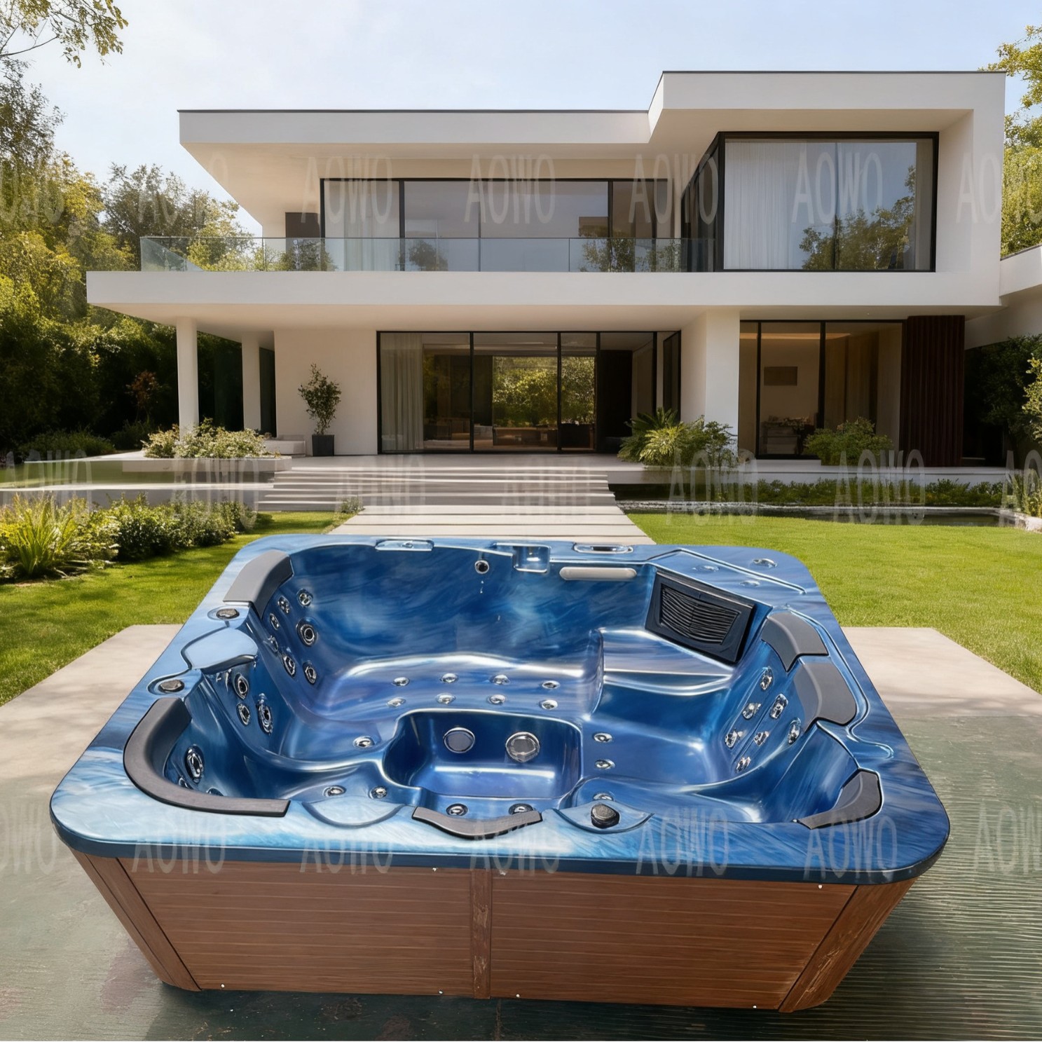 Surfing Jacuzzi SPA Piscina Villa al aire libre Jardín Club House Hotel Jacuzzi Certificado SAA 7 personas