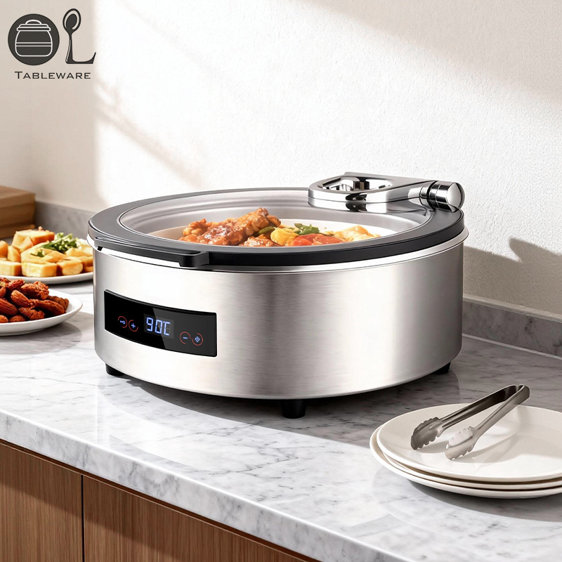 Automatic sensing large-capacity stainless steel fully-sensing automatic lid-opening electric heating dry and wet dual-use buffet stove