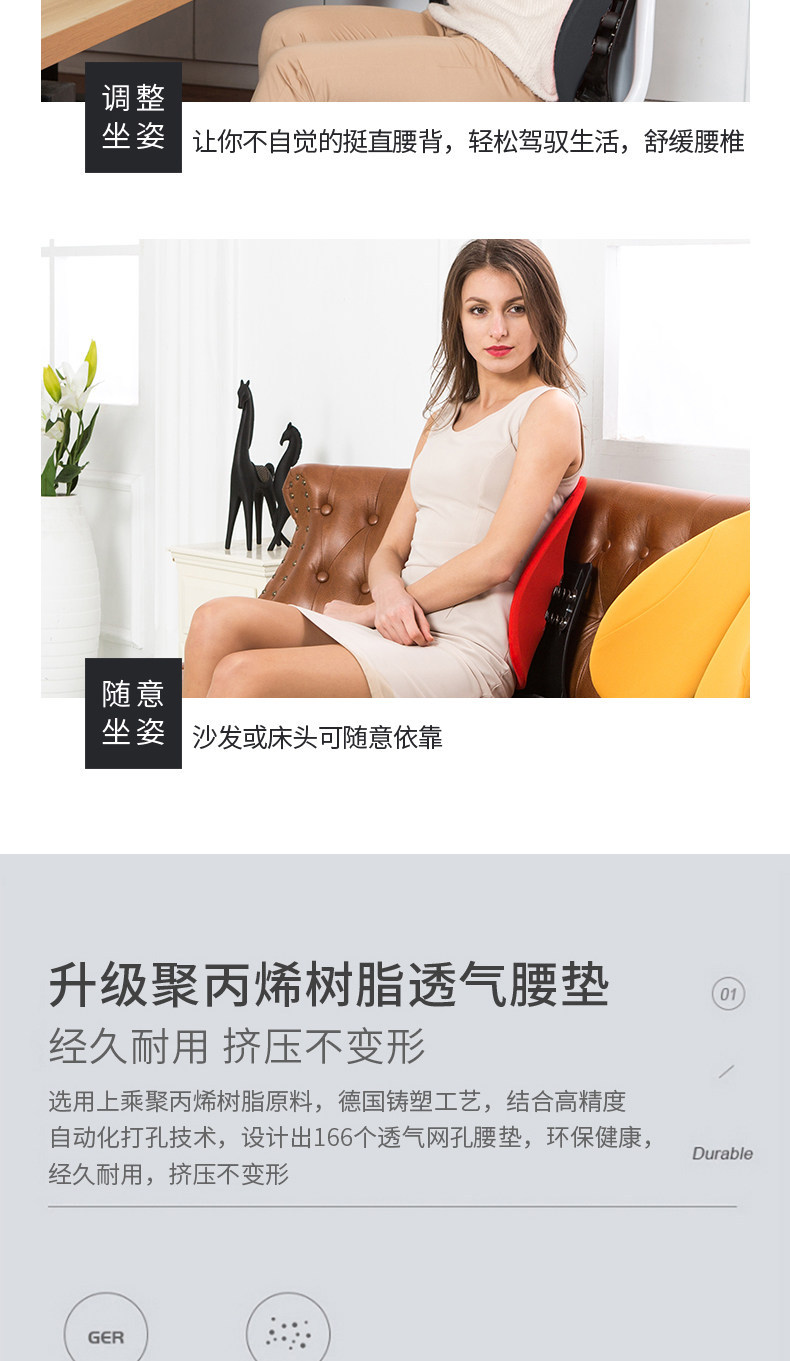 Mr. Rou's Ergonomic Lumbar Support Office Lumbar Cushion Summer Driver's Seat Car Lumbar Pillow Car Lumbar Support