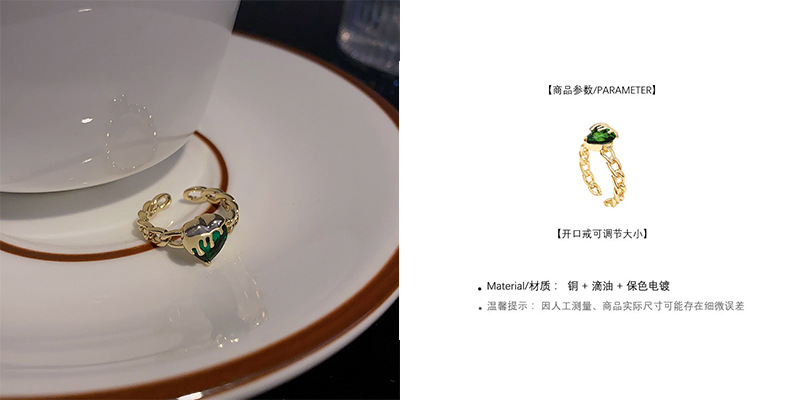 Fashion Geometric Copper Inlay Zircon Open Ring 1 Piece