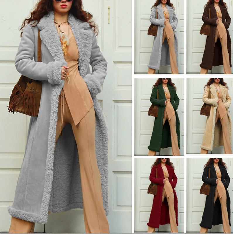 24 Winter New European and American Thickened Women's Coat wish Amazon Long Warm Coat European Version plus size Frost Resistant Cotton Coat
