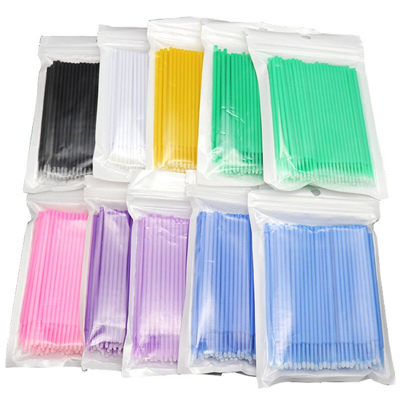 Grafted Eyelash Removal Cotton Swabs 100 Pieces/Pack Small Head Cotton Swabs Eyelashes Micro Brush Cleaning Stick Applicator Stick