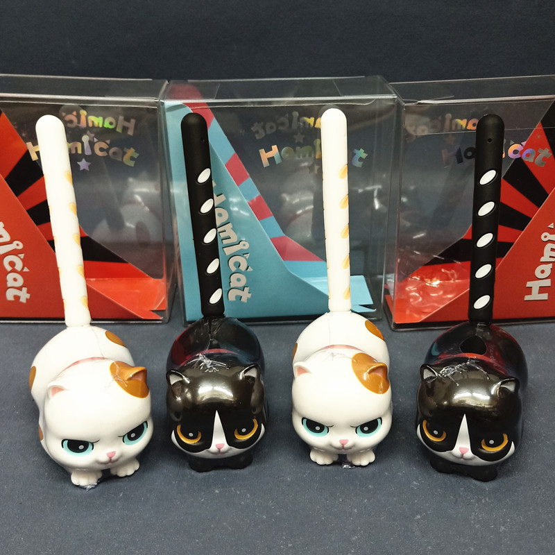 集砺可爱黑白猫咪手办中性笔卡通萌宠淘气猫桌面摆件书写水笔奖品