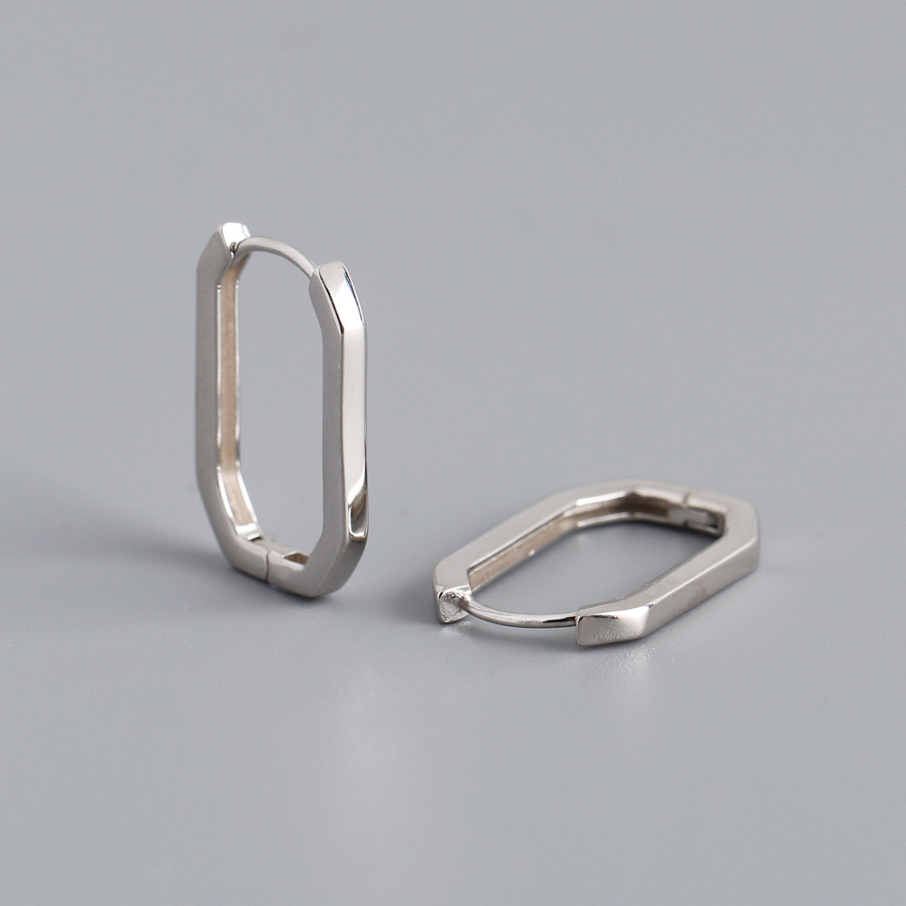 1 Pair Simple Style Geometric Sterling Silver Plating Earrings display picture 4