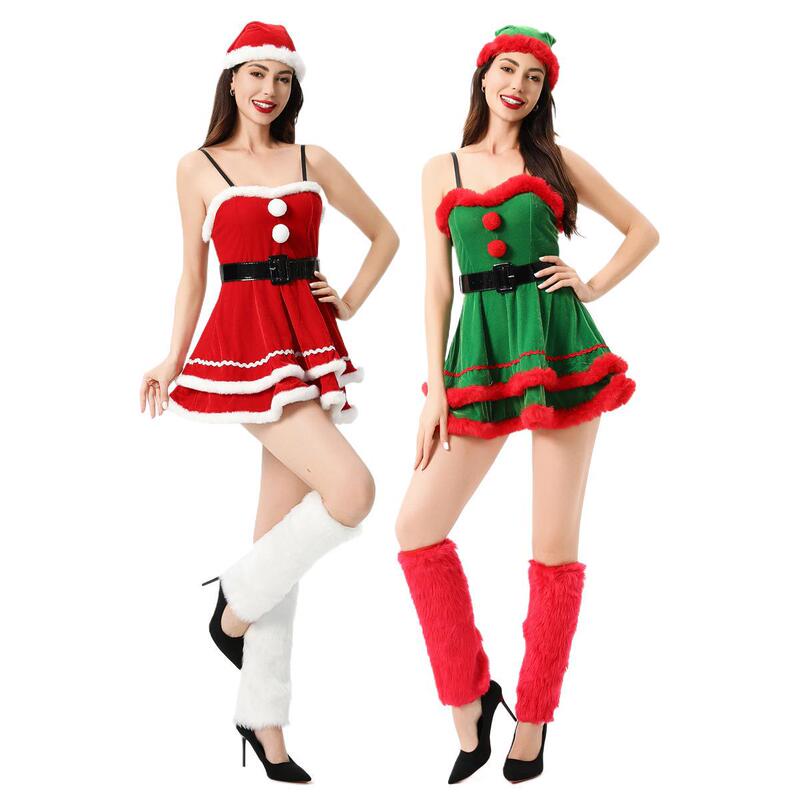 2026 Christmas Clothing European and American Women's Clothing Sexy Hot Girl Costumes Santa Claus Christmas Outfit Lolita Dress