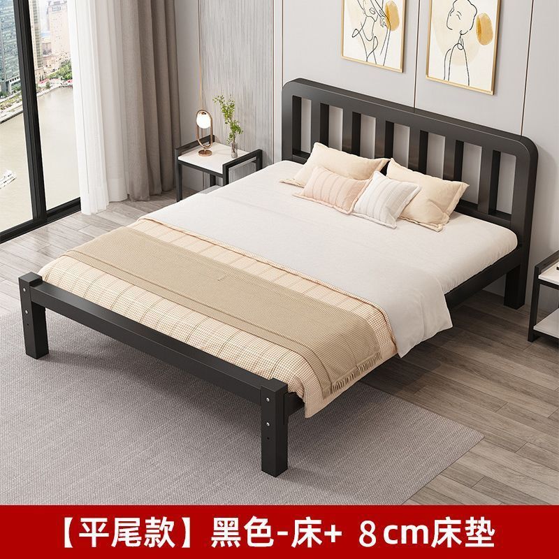 铁艺床加固加厚双人床1.8铁床单人1.0米铁架床现代简约1.5m家用|undefined