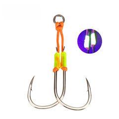New UV Nanoyu Sea Fishing Slow Jigging Iron Plate Single/Double Hook UV Line Glow Binding Hook