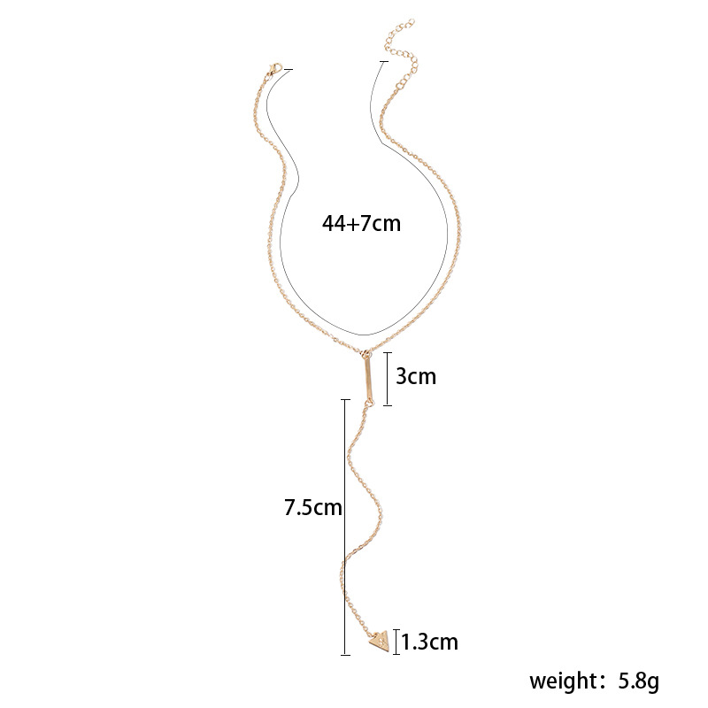 6g Weight Necklace Classification Wedding, Travel Occasion Women'S Gender Gold Color New Geometric Triangle Tassel Necklace 无