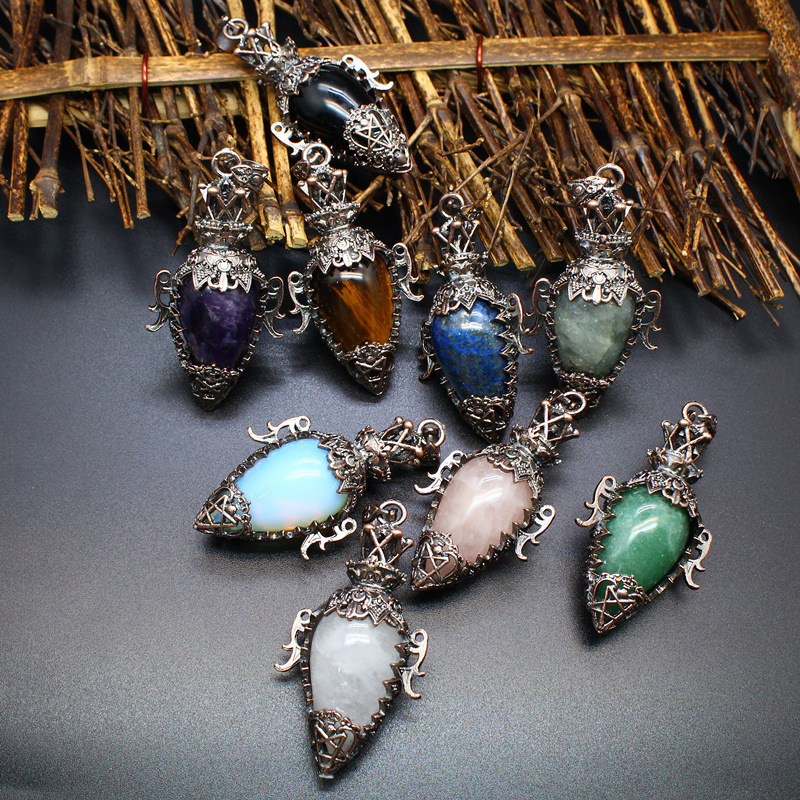 32g Weight Pendant Jewelry Making Type DIY Jewelry Accessories Classification 1 Piece Quantity natural stone Material Geometric Pattern Plating Design Vacation, Simple Style Style 1 Piece Natural Stone Geometric Pendant 2