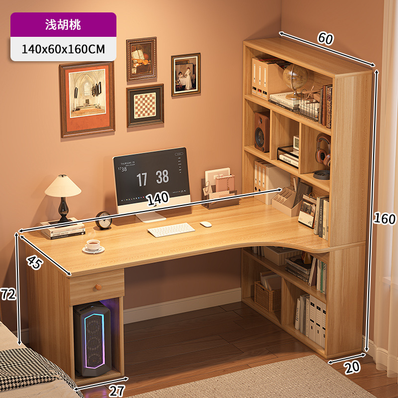 Mesa de escritorio, estante de escritorio, mesa de esquina, estudio, mesa de estudio doméstica, mesa de computadora moderna y simple, mesa de oficina y silla.