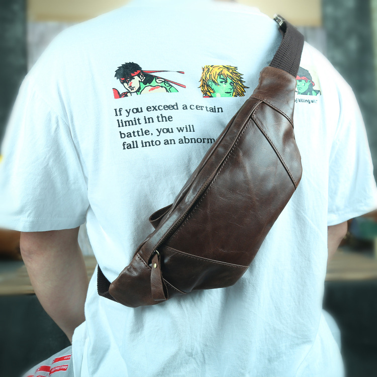 Herren Brusttasche Aus Echtleder Für Freizeit Und Sport_voghion.com