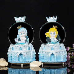 Mermaid Princess Crystal Ball Castle Light Music Box Girl Birthday Gift Student Desktop Decor Ornament