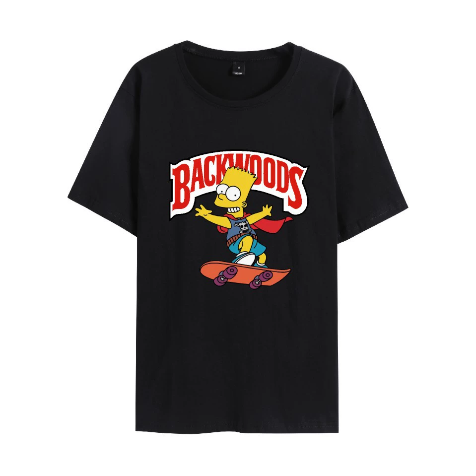 Новинка 2024 года, горячая Распродажа, Мужская футболка с коротким рукавом и периферийным принтом BACKWOODS, Свободная Повседневная летняя футболка