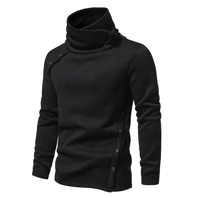 Pull tricoté de style américain pour homme, nouvelle collection automne et hiver, couleur unie, col montant_voghion.com
