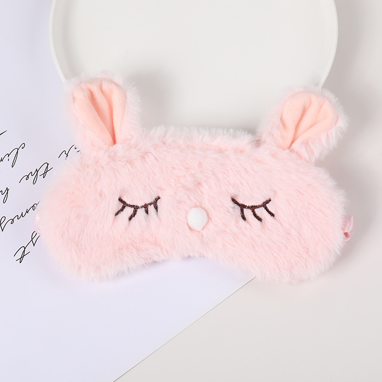 Fábrica al por mayor de felpa máscara de ojo de dibujos animados de santa claus alce sombreado máscara de ojo zorro animal bolsa de hielo transpirable