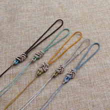 小吊头编绳项链半成品可穿佛公无事牌吊坠挂绳手工金锁编织绳DIY