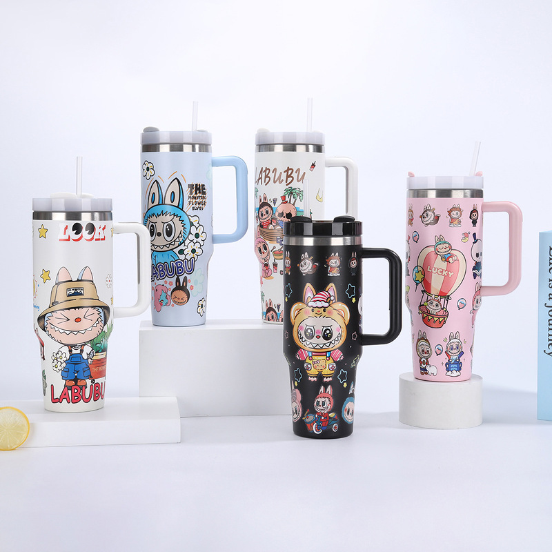 新しいホットスタイルラブブ40オンスアイスカップ大容量ステンレス鋼魔法瓶カップクリエイティブかわいいポータブルカーカップ|undefined