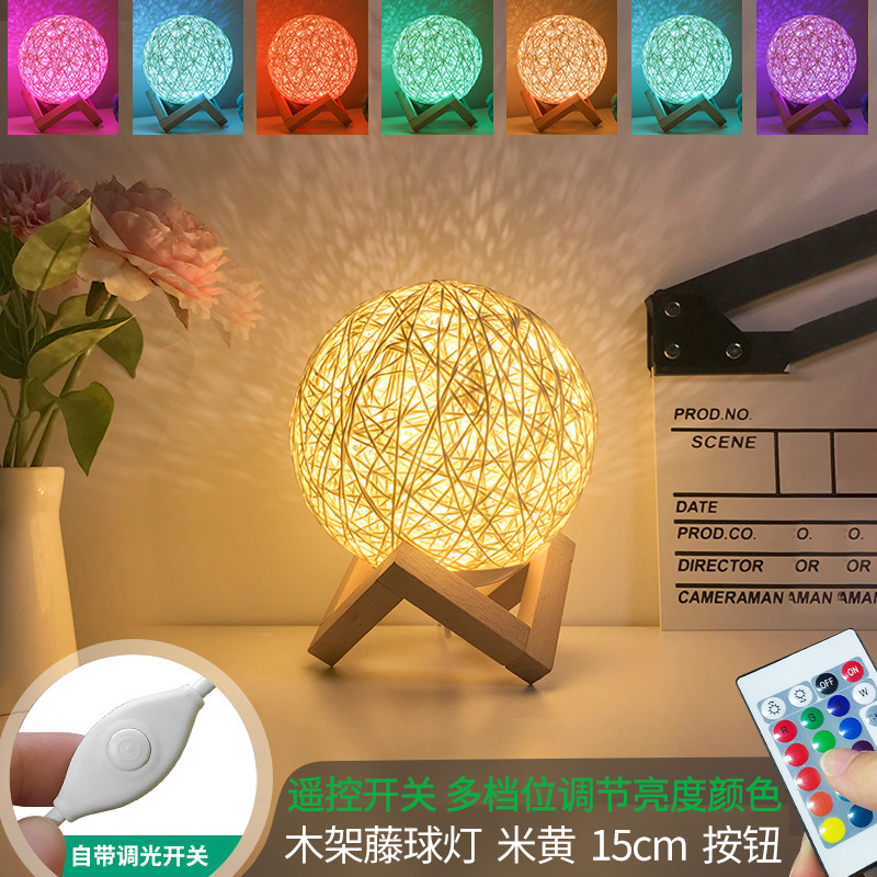 Grand View Garden lámpara de escritorio moderna y simple lámpara de cabecera del dormitorio lámpara de noche creativa ins joven decoración romántica lámpara de bola de vidana L