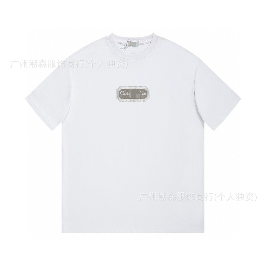 正確版D迪家2024夏の新型クラシックロゴ刺繍カジュアルゆるい半袖tシャツ対外貿易ブーム