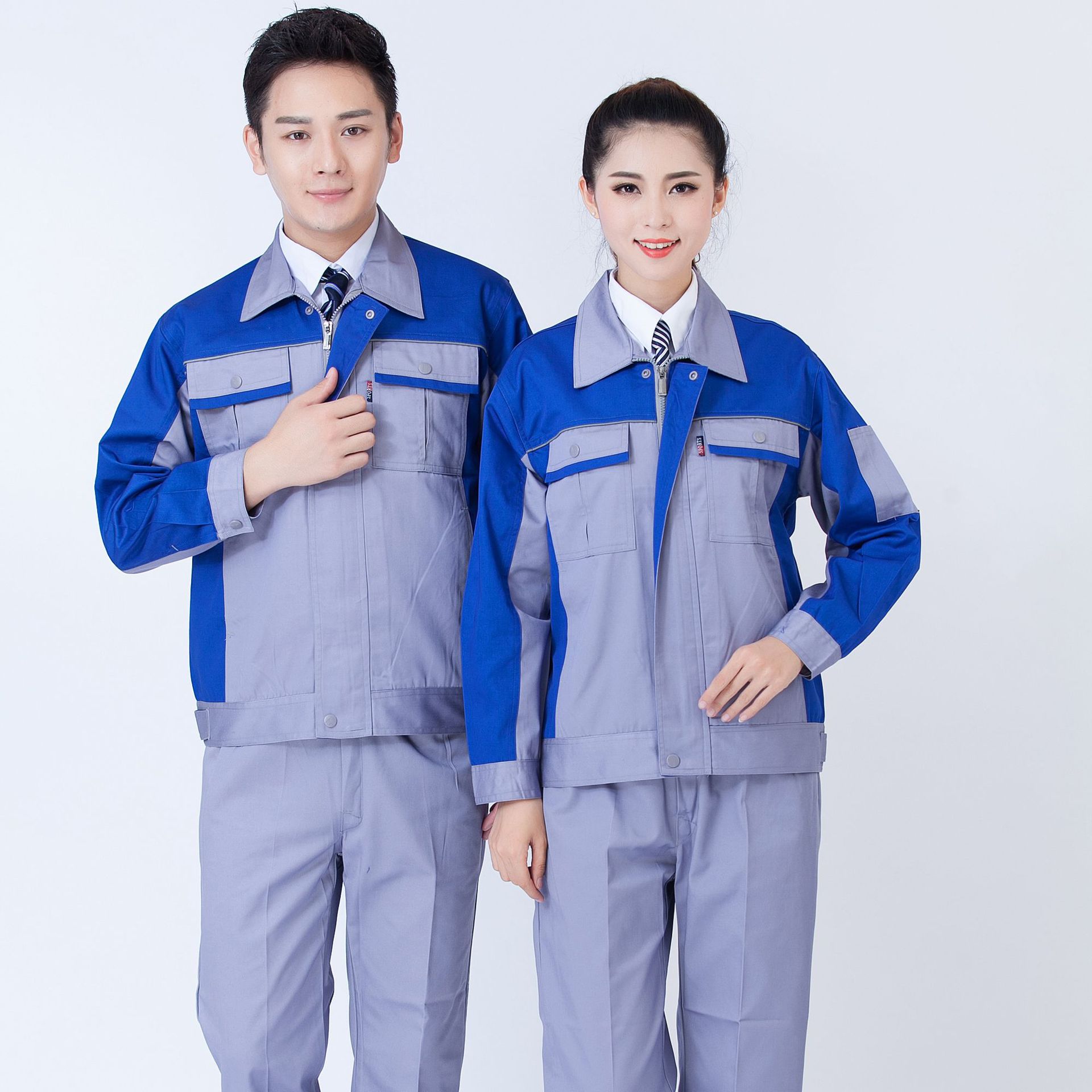 Primavera y otoño chaqueta de hombre anti-desgaste anti-sucia ropa de trabajo de manga larga ropa de trabajo de hombres y mujeres set de construcción ropa de trabajo