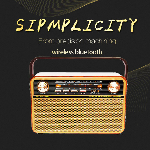 Fabricante DE LA NUEVA retro de madera portátil multi-banda de la tarjeta de alta calidad de madera inalámbrica Bluetooth Audio FM Radio