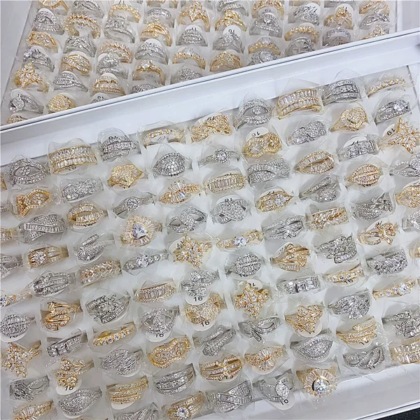 New love non-fading flash ring wholesale real gold color-preserving electroplated micro inlaid zircon light luxury high-grade ring