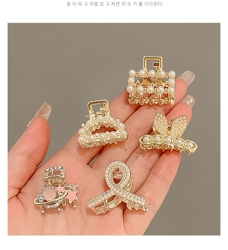 Simple Style Leaves Alloy Inlay Pearl Zircon Hair Claws display picture 2