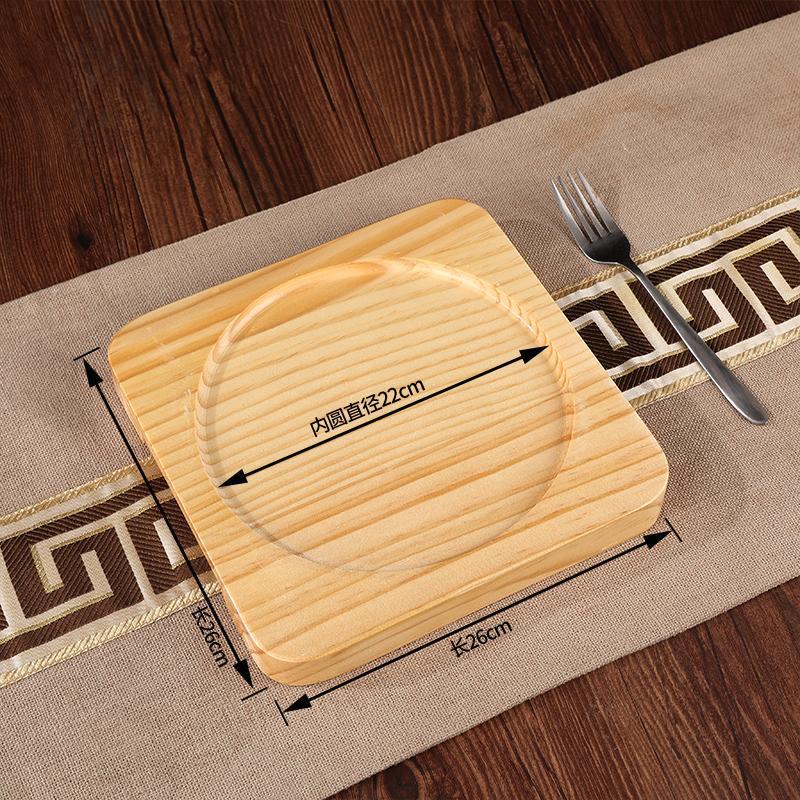 Almohadilla de aislamiento térmico cuadrada de pino grueso Almohadilla de aislamiento térmico de arroz Claypot Almohadilla de cocina de madera maciza Bandeja de cazuela Base de madera Comercial image 11