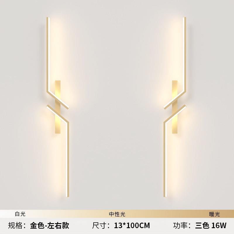 Luz simple moderna rejilla de lujo sala de estar TV lámpara de pared de fondo minimalista tira red creativa dormitorio lámpara de noche