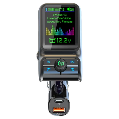 Car MP3 Player Bluetooth FM Transmitter Dual USB 1.7'' Color Screen BC85 Car Charger (FM Modulyator)