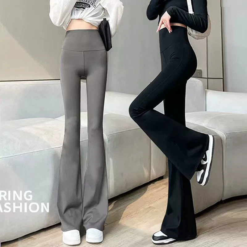 Зеленый компаньон 2023 летний новый Weala Shark Yoga расклешенные брюки Чжао Лут с той же трубой брюки с высокой талией