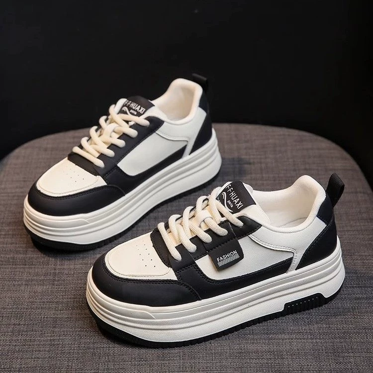 Популярные белые кроссовки для женщин, новинка весны и осени 2025 года, универсальные кроссовки на толстой подошве, повседневная обувь, кроссовки на платформе.