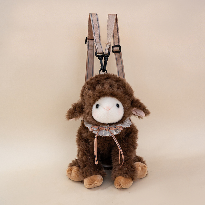 Bolso de Hombro de Peluche con Forma de Oveja de Poliéster para Niños