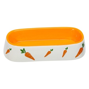 Cross-border new rabbit food basin pet supplies ceramic bowl cute cartoon Carrot Rabbit feeding bowl wholesale