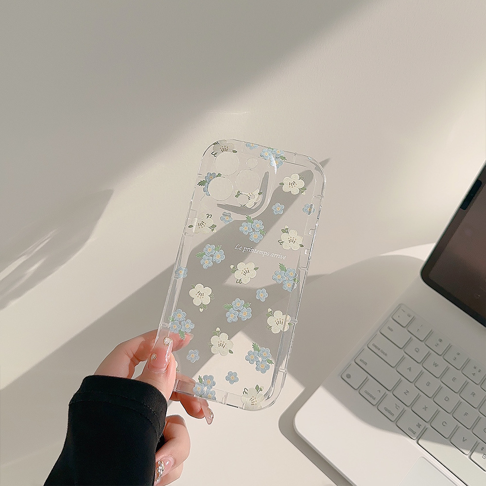 Ins floral 15 Adecuado para iphone16 Apple 14promax funda para teléfono móvil 11 soporte de bolsa de aceite simple 13pro 12
