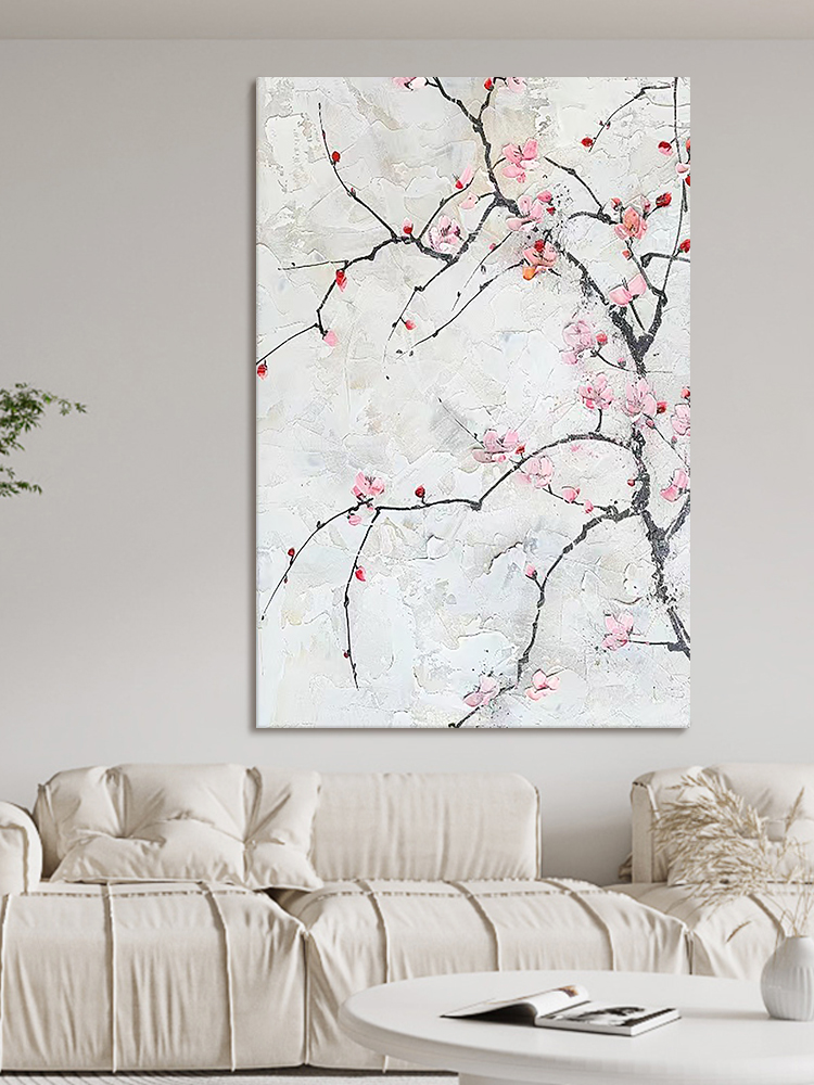 New Chinese style plum blossom hand-painted oil painting