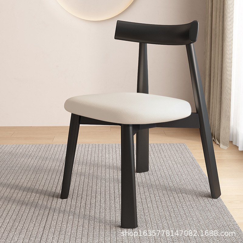 silla de comedor de madera maciza moderna simple, silla de respaldo de restaurante nórdico, estudio, mesa de comedor de hotel, taburetes, fábrica de origen