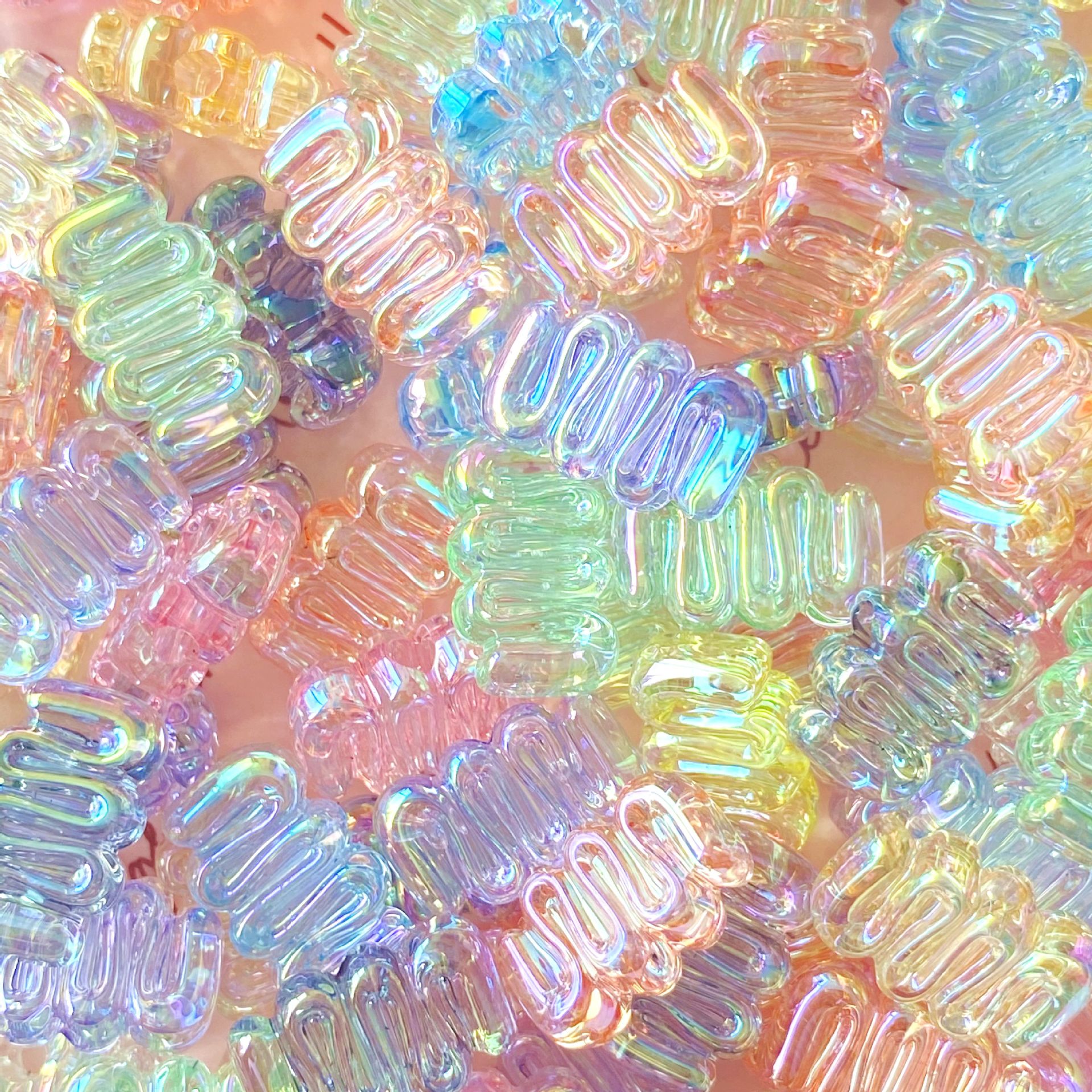 亚克力uv透明炫彩奶绕异形珠diy手机链项链饰品配件材料散珠批发