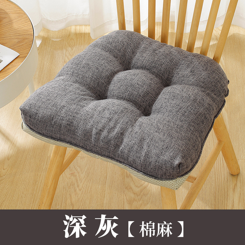 면 및 린넨 쿠션-다크 그레이