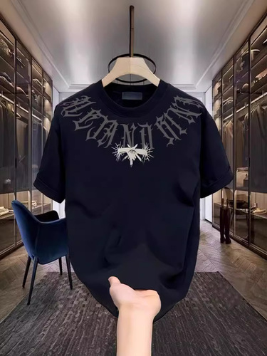 High-end American-style heavy-duty pure cotton short-sleeve T-shirt for men, Ins trendy brand streetwear loose top body T-shirt for men, summer edition