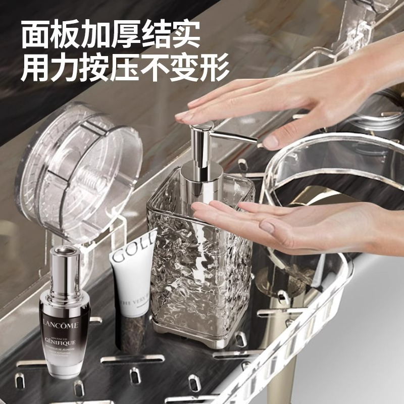 トイレ吸盤蛇口棚トイレ浴室穴なし水切り壁掛け収納棚取り外し可能|undefined