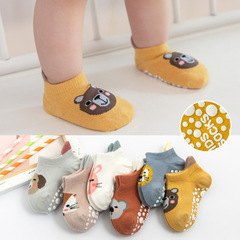 New 23 Spring 3D Cartoon Low-top Baby and Kids Socks with Large Heel Anti-slip Floor Boat Socks