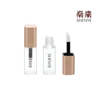 3.8ml PETG唇釉管 小样唇釉管 方形金色珠光唇釉分装瓶化妆品包材