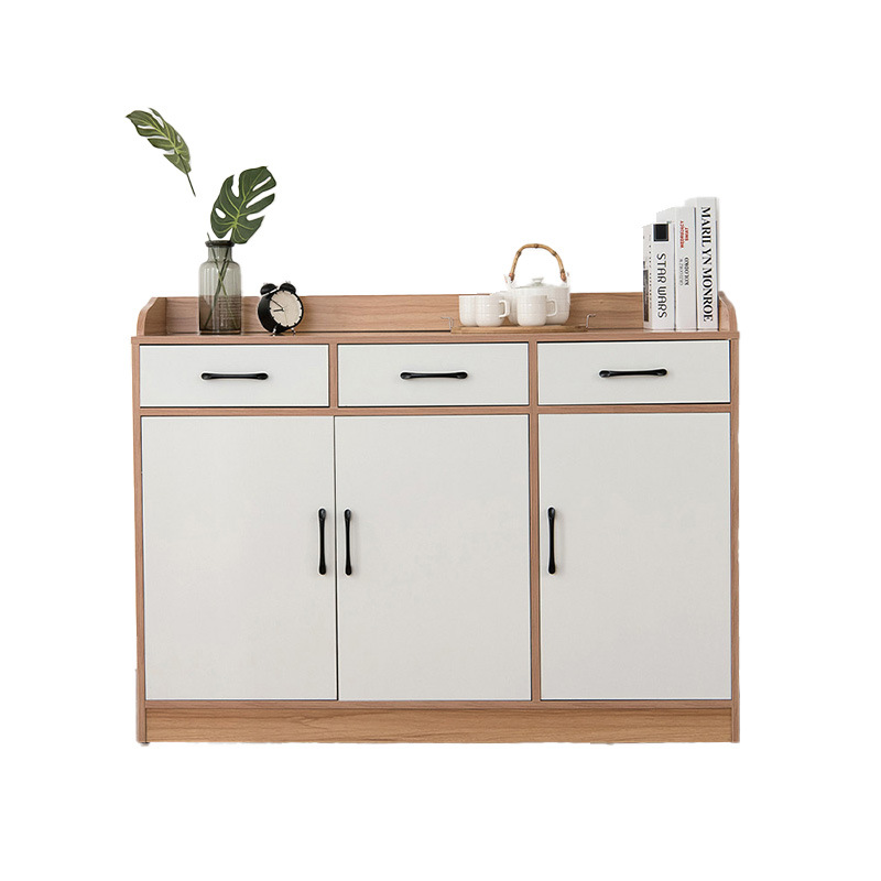 Moderno simple armario de comedor casero de almacenamiento de cocina armario de té de madera clara con cajón fábrica al por mayor