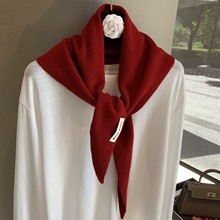 羊毛三角巾围巾女秋冬季纯色韩版百搭多功能保暖围脖冬天爆款批发