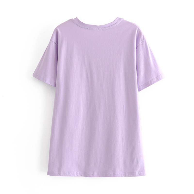round neck short sleeve statue print T-shirt NSAM32411